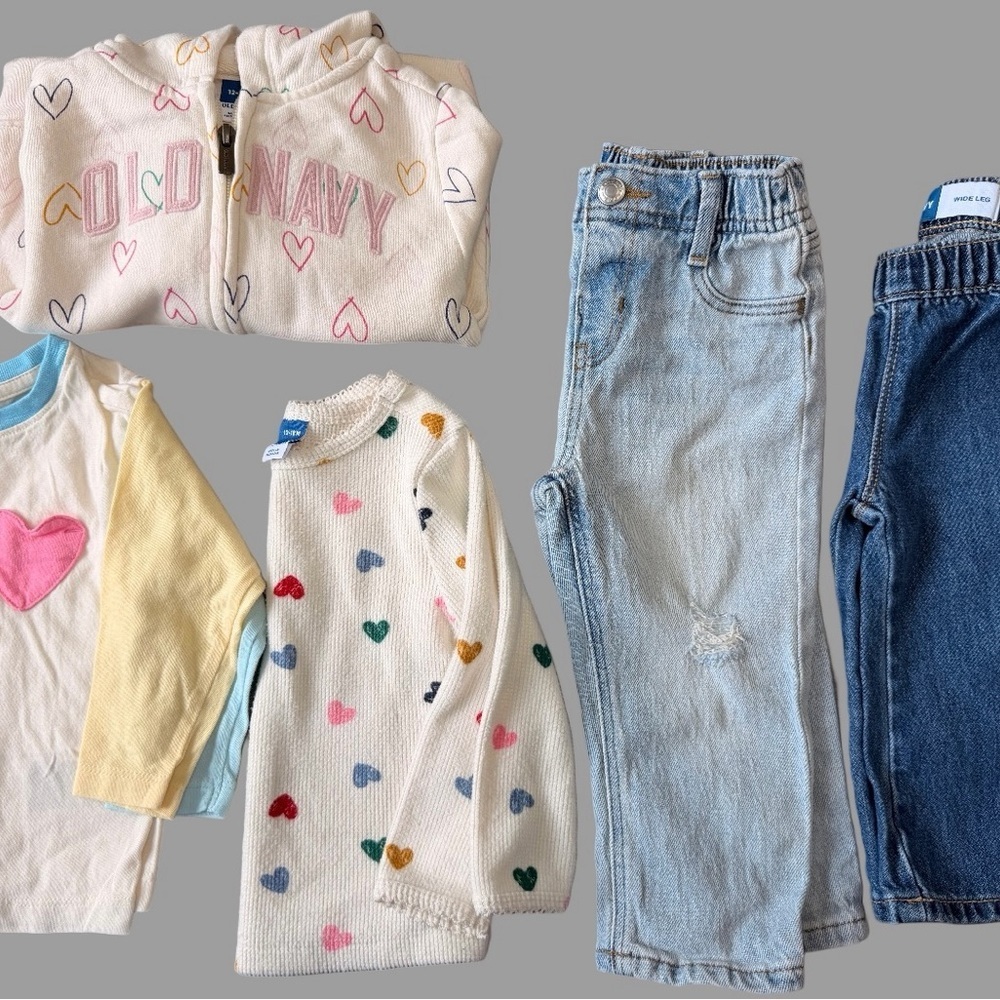 Old Navy Toddler Girl Outfit Bundle | 5 Pieces | 12–18M | Like New | Mix & Match